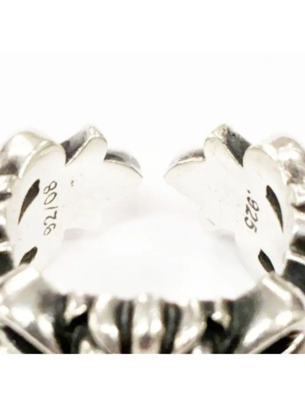 Chrome Hearts Dbl Flrl Crs Double Floral Cross Ring Silver